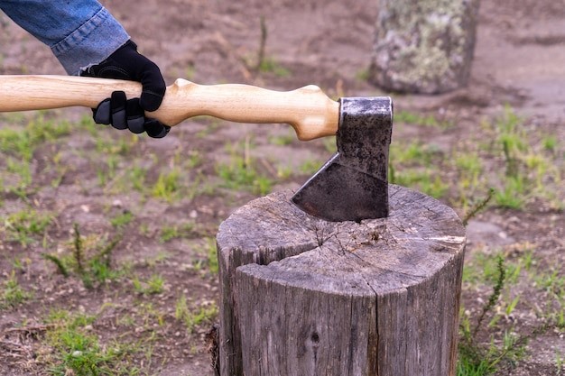 Take out a stump manually